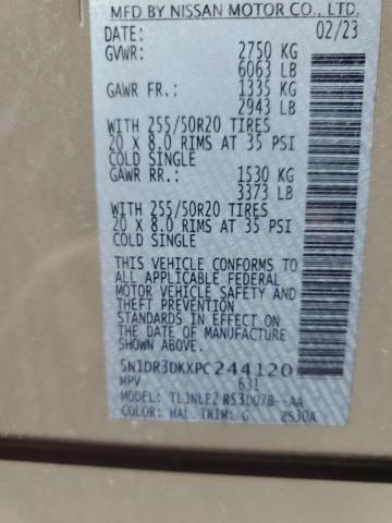 5N1DR3DKXPC244120 - 2023 NISSAN PATHFINDER PLATINUM თაფლისფერი ფოტო 13