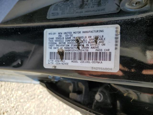 1NXBR32E43Z024156 - 2003 TOYOTA COROLLA CE 黑色 照片 12