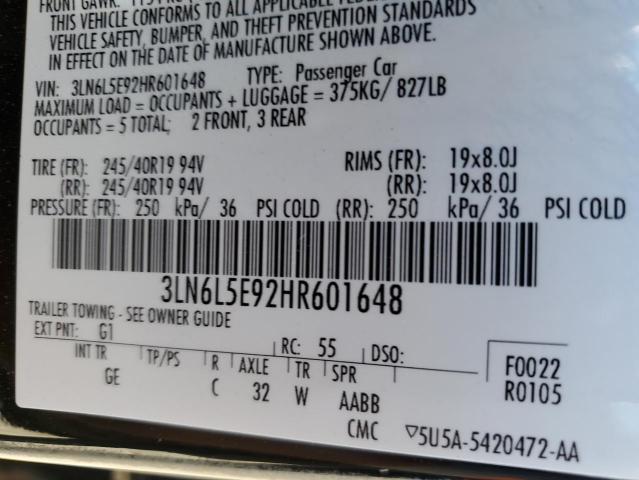 3LN6L5E92HR601648 - 2017 LINCOLN MKZ RESERVE შავი ფოტო 12