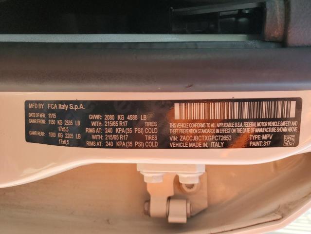 ZACCJBCTXGPC72653 - 2016 JEEP RENEGADE TRAILHAWK WHITE photo 12