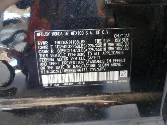 3CZRZ1H58PM746474 - 2023 HONDA HR-V SPORT BLACK photo 12