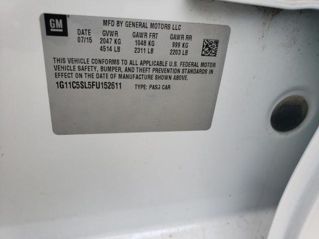 1G11C5SL5FU152611 - 2015 CHEVROLET MALIBU 1LT Ақ фото 12