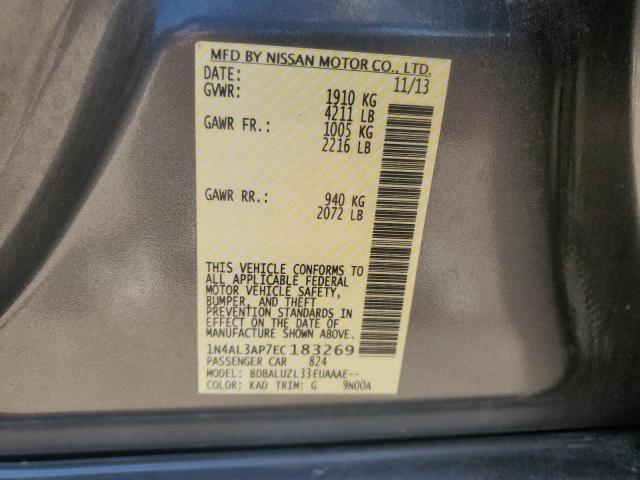 1N4AL3AP7EC183269 - 2014 NISSAN ALTIMA 2.5 SILVER photo 12