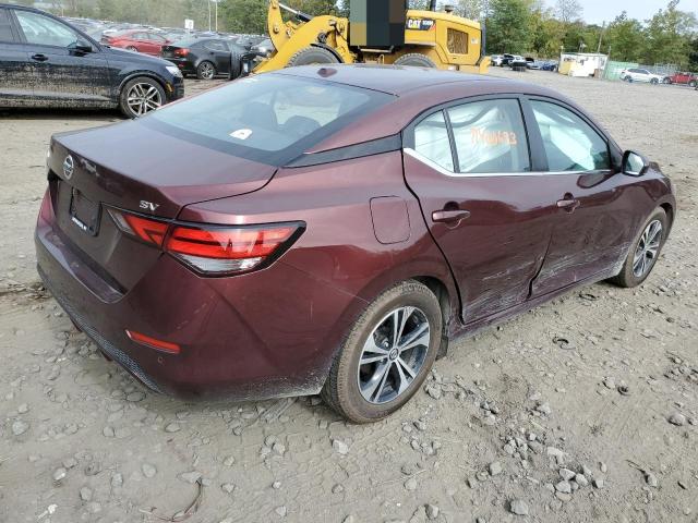 3N1AB8CV8LY259014 - 2020 NISSAN SENTRA SV MAROON photo 3