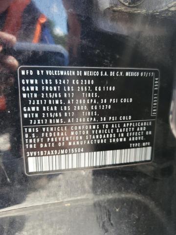 3VV1B7AX9JM015504 - 2018 VOLKSWAGEN TIGUAN S BLACK photo 13