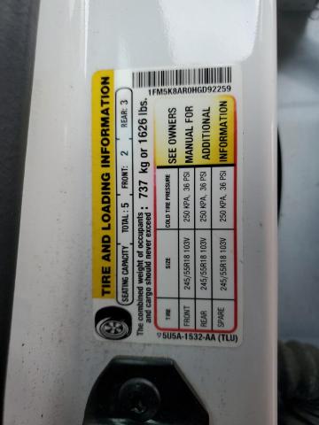 1FM5K8AR0HGD92259 - 2017 FORD EXPLORER POLICE INTERCEPTOR WHITE photo 13