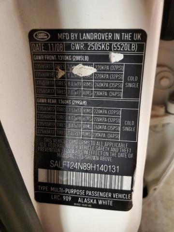 SALFT24N89H140131 - 2009 LAND ROVER LR2 HSE TECHNOLOGY WHITE photo 12