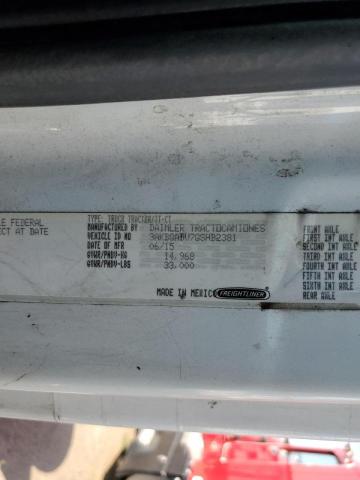 3AKBGADV7GSHB2381 - 2016 FREIGHTLINER CASCADIA 1 Սպիտակ լուսանկար 10