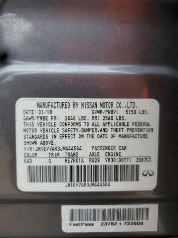 JN1EV7AR3JM444564 - 2018 INFINITI Q50 LUXE 石墨色 照片 12