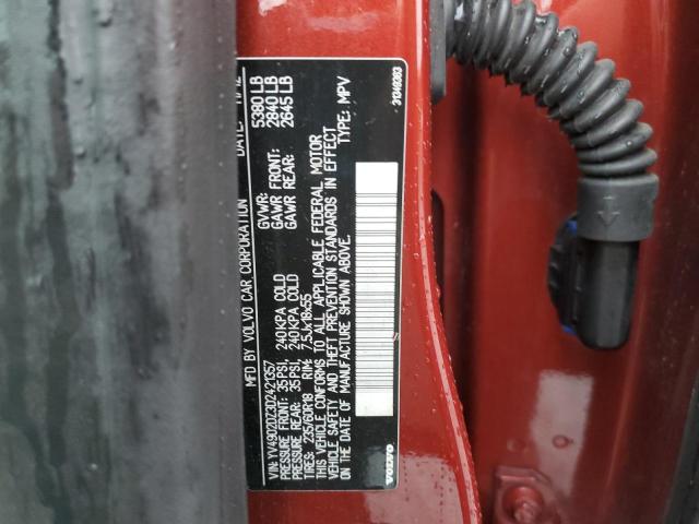 YV4902DZ3D2421357 - 2013 VOLVO XC60 T6 BURGUNDY photo 13