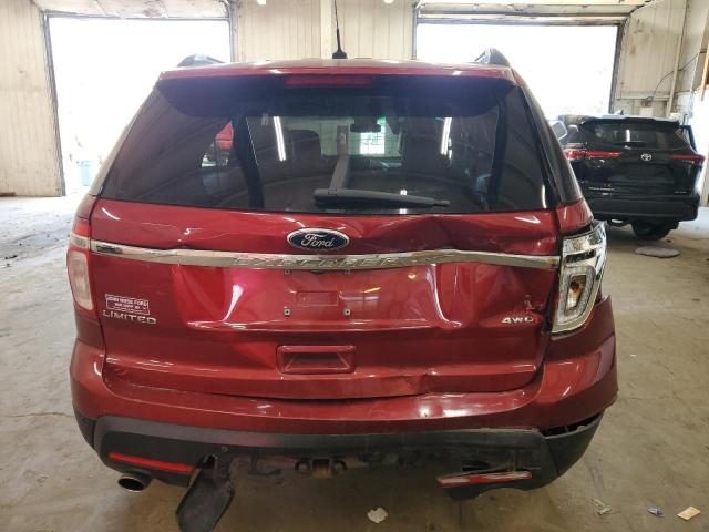 1FM5K8F89DGC02517 - 2013 FORD EXPLORER LIMITED RED photo 6