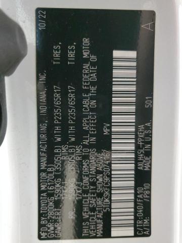 5TDKSKFC9PS074167 - 2023 TOYOTA SIENNA LE WHITE photo 13