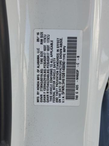 5FNRL5H61GB140090 - 2016 HONDA ODYSSEY EXL WHITE photo 13
