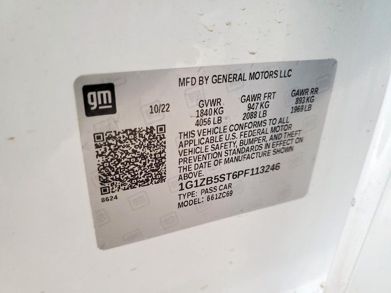 1G1ZB5ST6PF113246 - 2023 CHEVROLET MALIBU LS Ağ foto 12