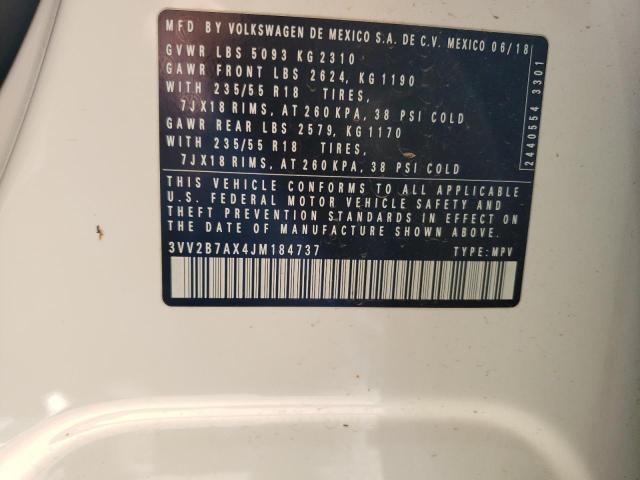 3VV2B7AX4JM184737 - 2018 VOLKSWAGEN TIGUAN SE Ağ foto 13
