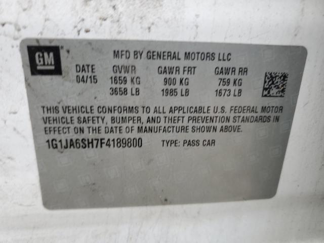 1G1JA6SH7F4189800 - 2015 CHEVROLET SONIC LS 白色 照片 12