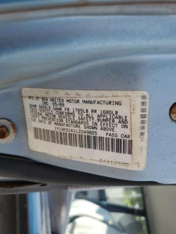 1Y1SK5161LZ049805 - 1990 GEO PRIZM BASE BLUE photo 12