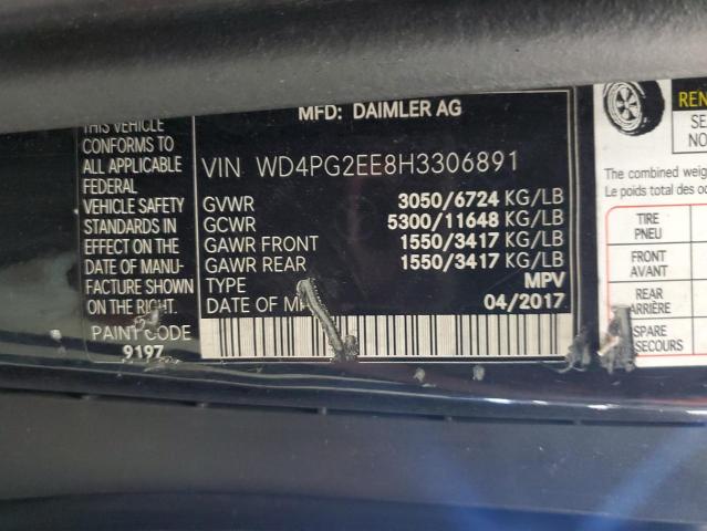 WD4PG2EE8H3306891 - 2017 MERCEDES-BENZ METRIS BLACK photo 13