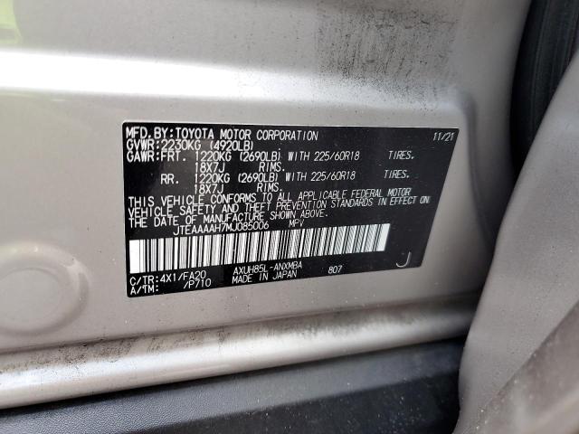 JTEAAAAH7MJ085006 - 2021 TOYOTA VENZA LE ვერცხლისფერი ფოტო 13