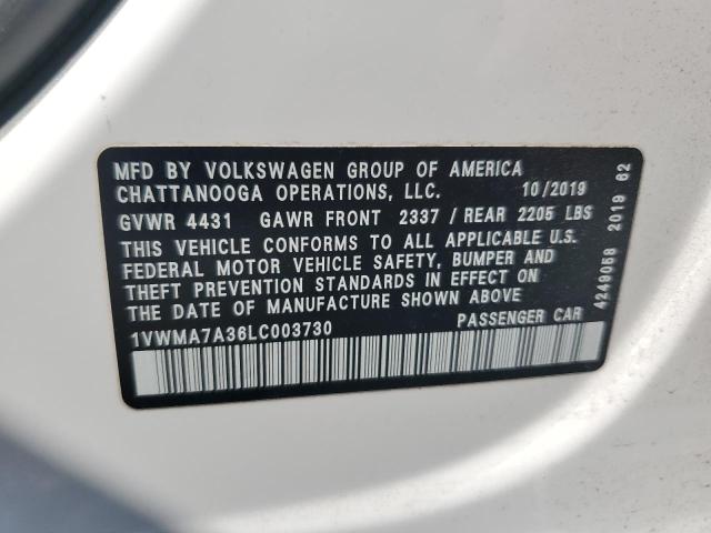 1VWMA7A36LC003730 - 2020 VOLKSWAGEN PASSAT R-LINE Ağ foto 12