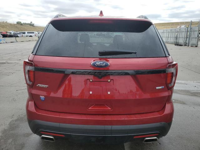 1FM5K8GT1HGD54638 - 2017 FORD EXPLORER SPORT RED photo 6