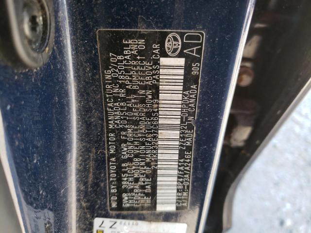 2T1KR32E37C665449 - 2007 TOYOTA COROLLA MA XR BLUE photo 12