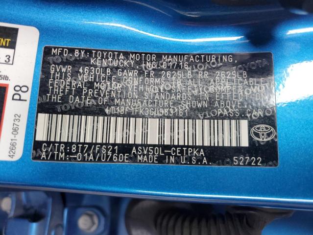 4T1BF1FK3GU563161 - 2016 TOYOTA CAMRY LE 蓝色 照片 13