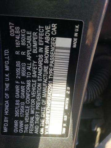 SHHFK7H45HU422961 - 2017 HONDA CIVIC SPORT 石墨色 照片 12