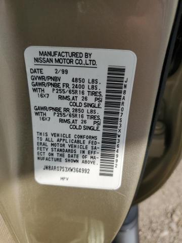 JN8AR07S3XW364992 - 1999 NISSAN PATHFINDER LE TAN photo 13