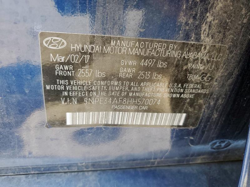 5NPE34AF8HH570074 - 2017 HYUNDAI SONATA SPORT 蓝色 照片 13