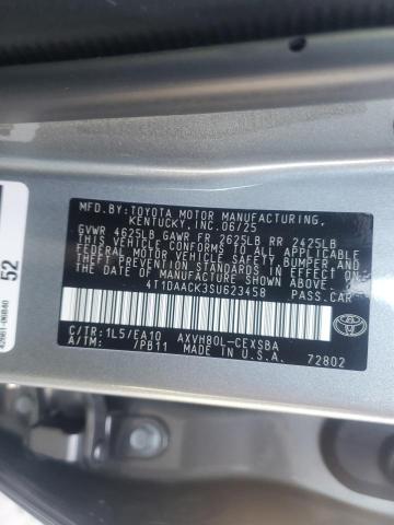 4T1DAACK3SU623458 - 2025 TOYOTA CAMRY XSE GRAY photo 12