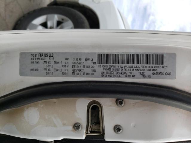 1C6RR7LT8KS649605 - 2019 RAM 1500 CLASS SLT თეთრი ფოტო 13