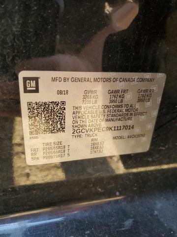 2GCVKPEC9K1117014 - 2019 CHEVROLET SILVERADO K1500 LT BLACK photo 12