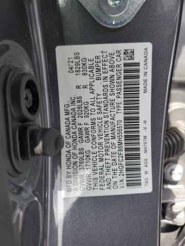 2HGFC2F86MH556570 - 2021 HONDA CIVIC SPORT 灰色 照片 12