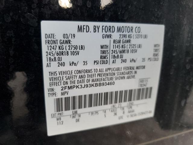 2FMPK3J93KBB93460 - 2019 FORD EDGE SEL 黑色 照片 14