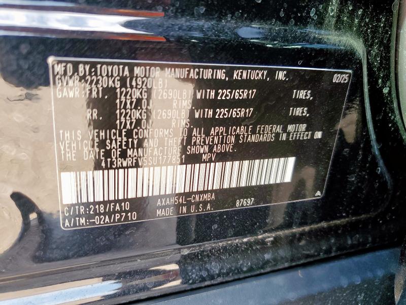 4T3RWRFV5SU177851 - 2025 TOYOTA RAV4 XLE შავი ფოტო 13