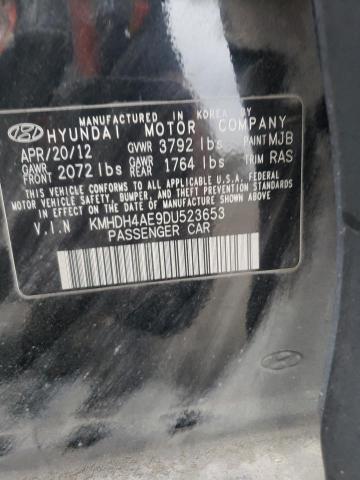 KMHDH4AE9DU523653 - 2013 HYUNDAI ELANTRA GLS BLACK photo 12