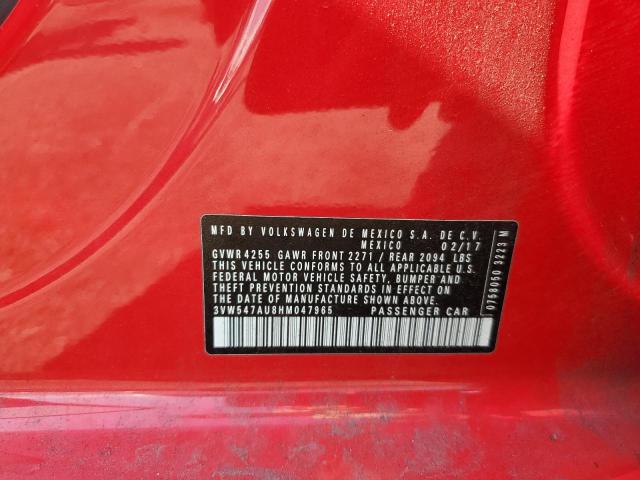 3VW547AU8HM047965 - 2017 VOLKSWAGEN GTI SPORT RED photo 12