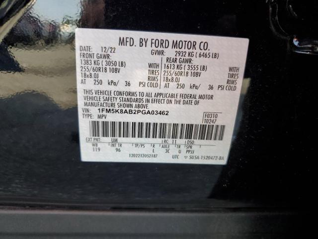 1FM5K8AB2PGA03462 - 2023 FORD EXPLORER POLICE INTERCEPTOR BLACK photo 14