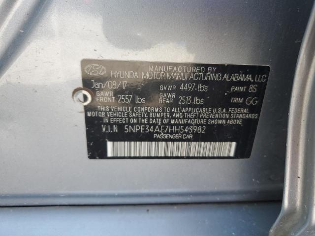 5NPE34AF7HH543982 - 2017 HYUNDAI SONATA SPORT ვერცხლისფერი ფოტო 12