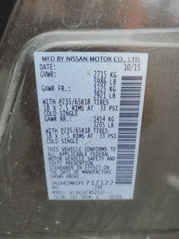 5N1AR2MN5FC717122 - 2015 NISSAN PATHFINDER S Qəhvəyi foto 12