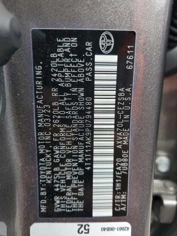 4T1T11AK9PU794480 - 2023 TOYOTA CAMRY SE NIGHT SHADE GRAY photo 12