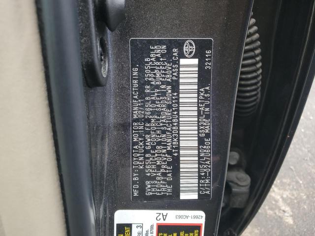 4T1BK3DB4BU410114 - 2011 TOYOTA AVALON BASE 黑色 照片 12