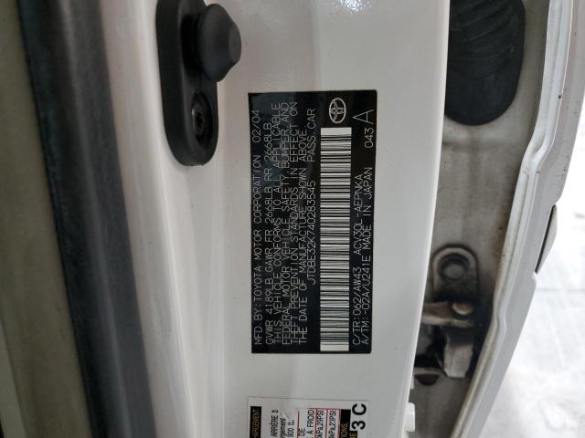 JTDBE32K740283545 - 2004 TOYOTA CAMRY LE WHITE photo 13