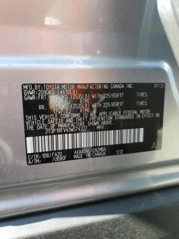 2T3P1RFV4SW574327 - 2025 TOYOTA RAV4 XLE SILVER photo 12