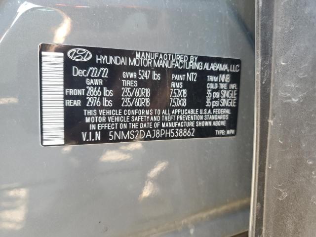 5NMS2DAJ8PH538862 - 2023 HYUNDAI SANTA FE SEL Gris photo 14