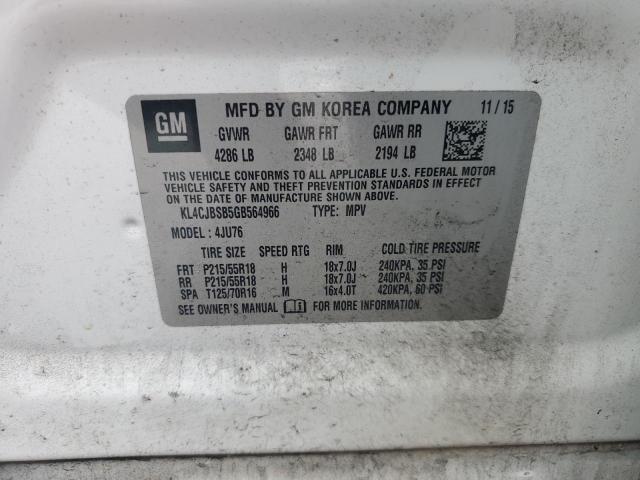 KL4CJBSB5GB564966 - 2016 BUICK ENCORE CONVENIENCE თეთრი ფოტო 13