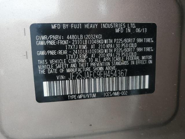 JF2SJAEC9EH454367 - 2014 SUBARU FORESTER 2.5I PREMIUM TAN photo 13