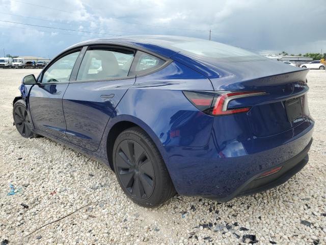 5YJ3E1EA0SF986298 - 2025 TESLA MODEL 3 BLUE photo 2
