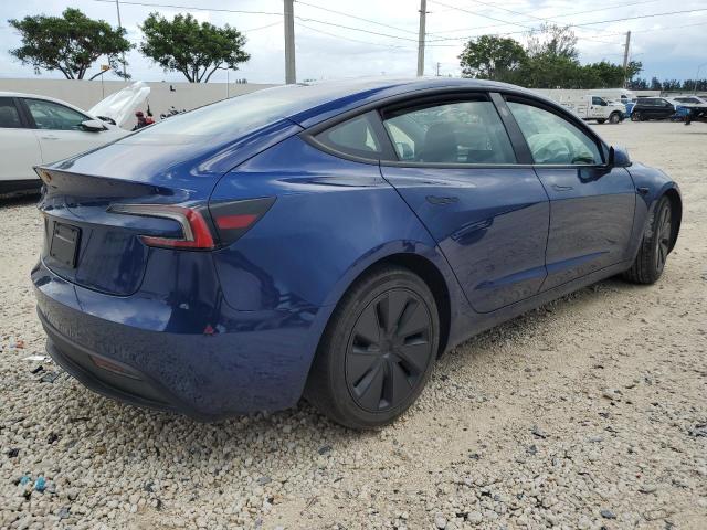 5YJ3E1EA0SF986298 - 2025 TESLA MODEL 3 BLUE photo 3
